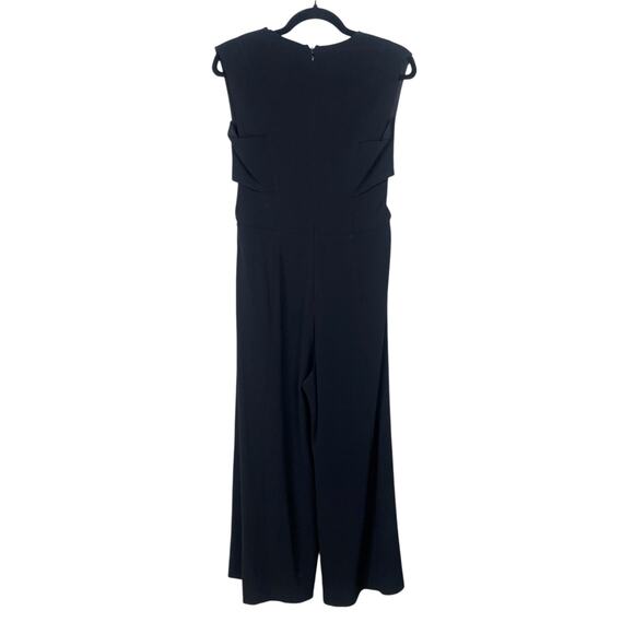 Derek Lam 10 Crosby $425 Black Studded V-neck Cut Out Crop Jumpsuit SZ 4 - Picture 7 of 9